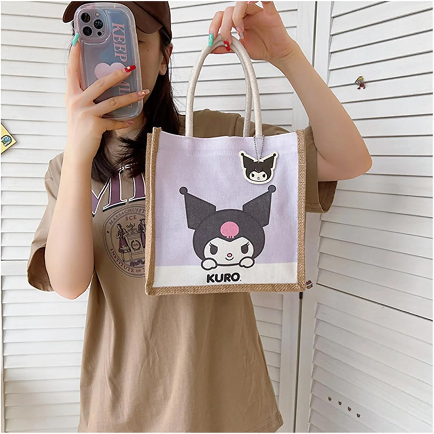 Kawaii Reusable Bag Kitty Handbag Cute Phone Purse Wallet Melody Makeup Tote Bag Gift for Women Girls