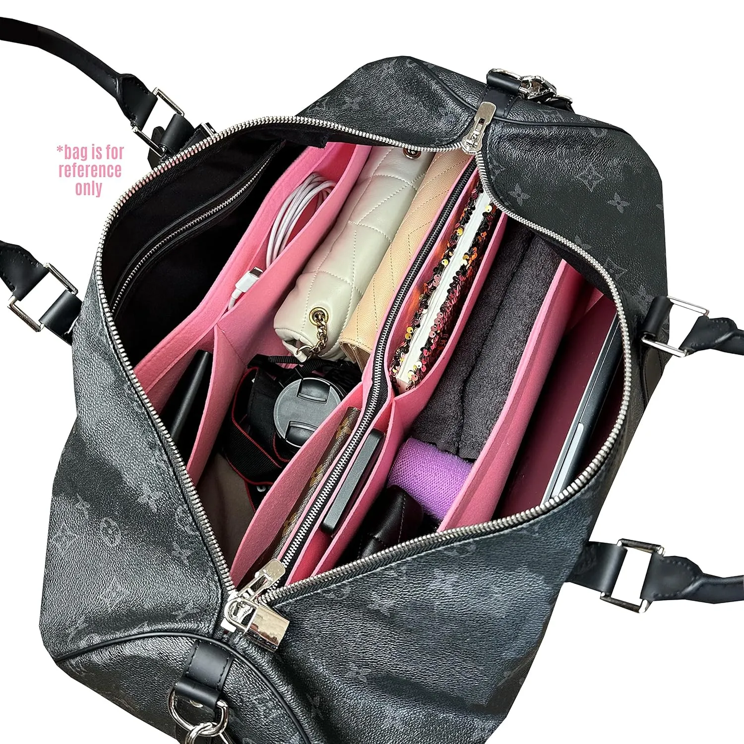 Keepall Bag Organizer for Lv Keepall 50 Insert Keepall 45 Organizer Base Shaper Handmade 3mm Premium Felt Snug Sturdy (Keepall 50, Geyser Blue)