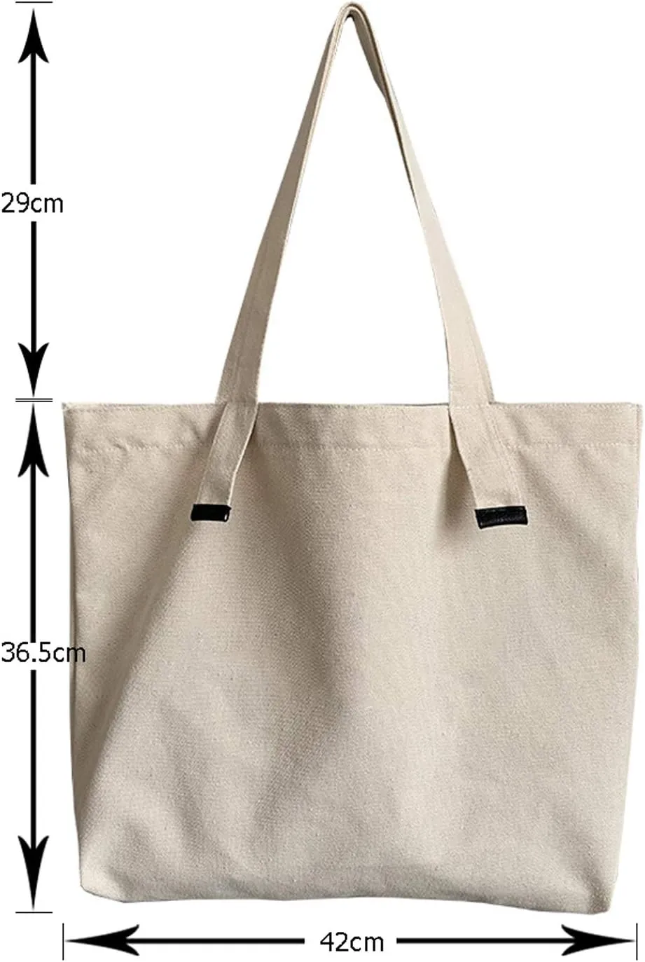 KEEVICI Personalized Canvas Tote Bag - Add Picture Logo or Text and Make Your Own Reusable Customized Shopping Tote Bag