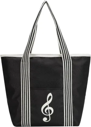KingPoint Music Tote Handbag Shoulder Shopping Bag Reusable Multipurpose Musical Note Bag