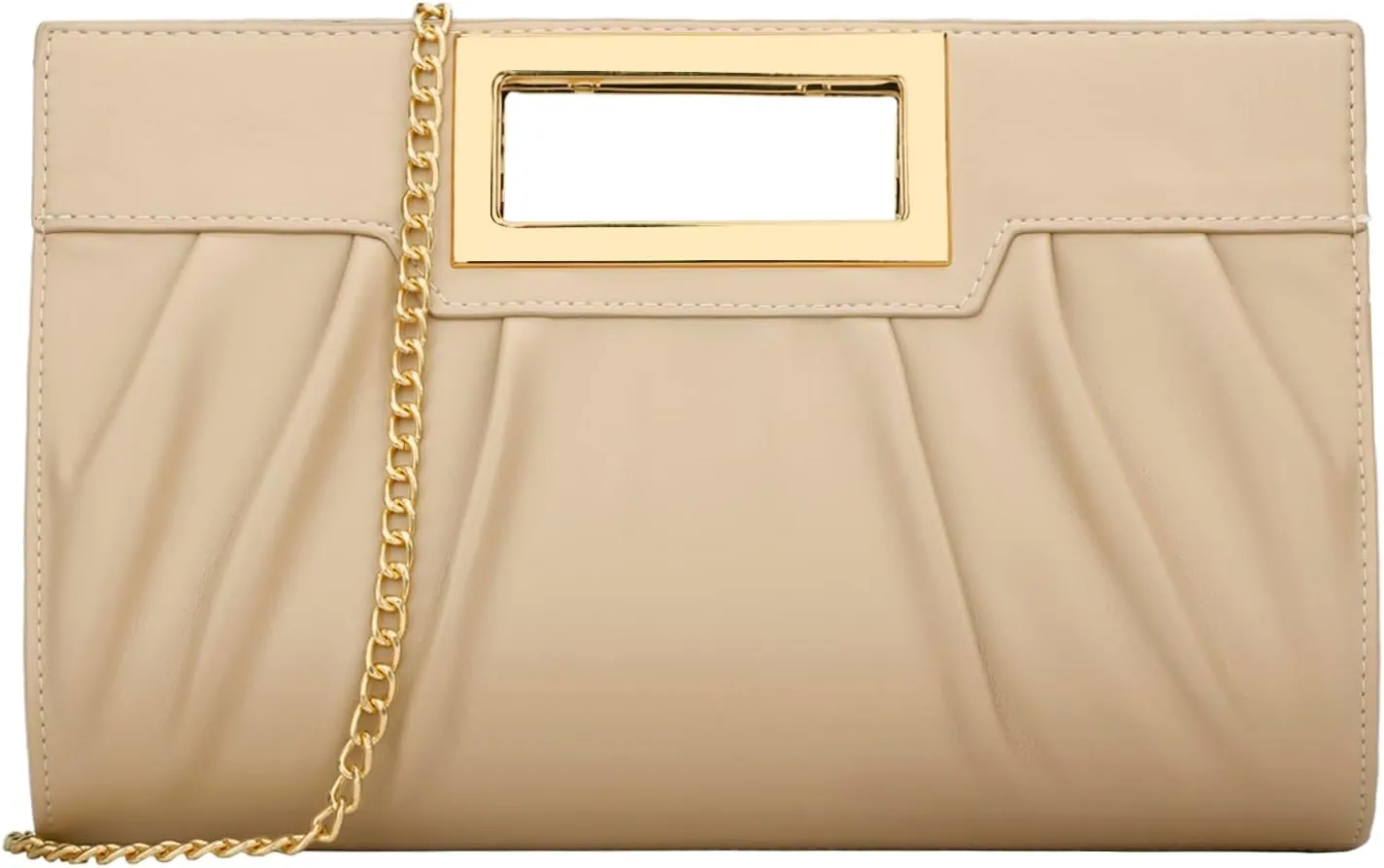 KKXIU Women Clutch Purse Elegant Pleated Evening Bag for Wedding Prom Bridal with Chain Strap