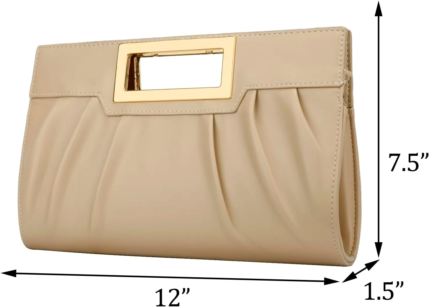 KKXIU Women Clutch Purse Elegant Pleated Evening Bag for Wedding Prom Bridal with Chain Strap
