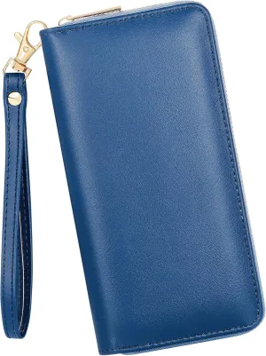 KUKOO Women’s Printed Zip Around Wallet Phone Clutch Purse Card Holder Organizer