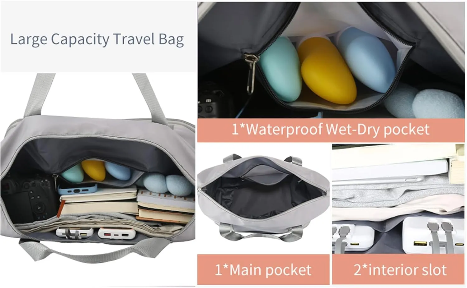 Kulken Travel Bag with Wheels, 2025 New Large Capacity Travel Bag - Universal Wheel Removable