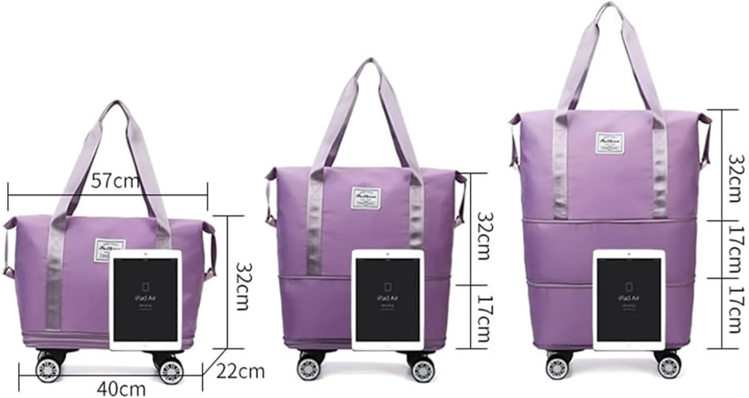 Kulken Travel Bag with Wheels, 2025 New Large Capacity Travel Bag - Universal Wheel Removable