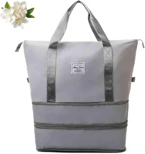 Kulken Travel Bag with Wheels, 2025 New Sparkhomez Large Capacity Travel Bag - Universal Wheel Removable Expandable (B, Grey)
