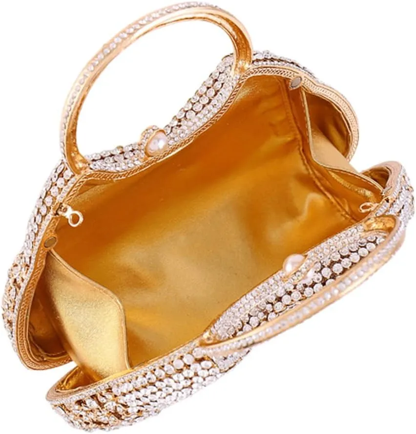 Ladies Elegant Formal Evening Bag Sparkly Clutch Glittering Rhinestone Crystal Handbag and Purse for Wedding Party