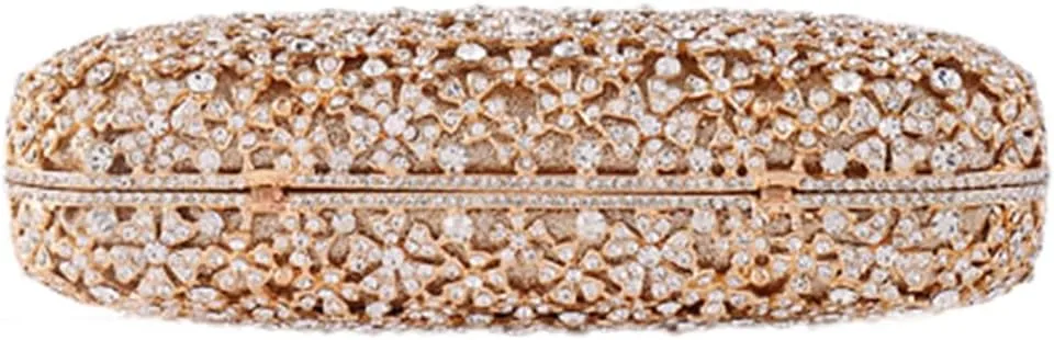 Ladies Elegant Formal Evening Bag Sparkly Clutch Glittering Rhinestone Crystal Handbag and Purse for Wedding Party