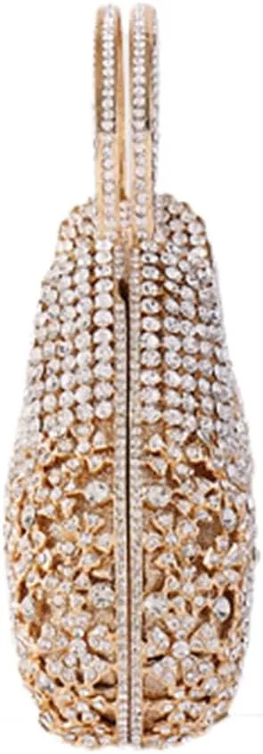 Ladies Elegant Formal Evening Bag Sparkly Clutch Glittering Rhinestone Crystal Handbag and Purse for Wedding Party