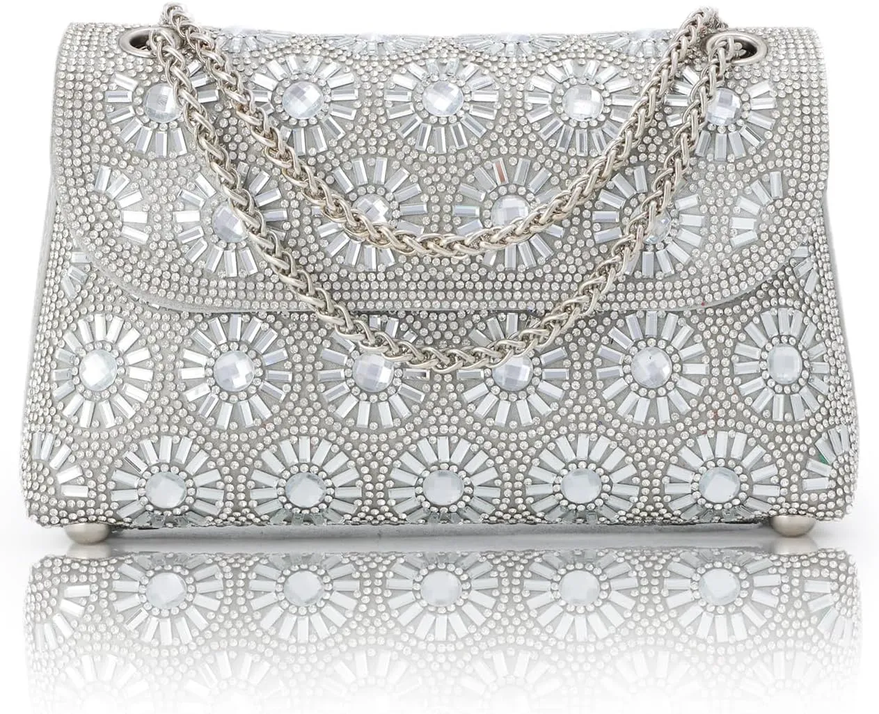 Lanpet Sparkly Crystals Rhinestone Evening Bag for Women Chain Strap Shoulder Bags Crossbody Bag Handbags