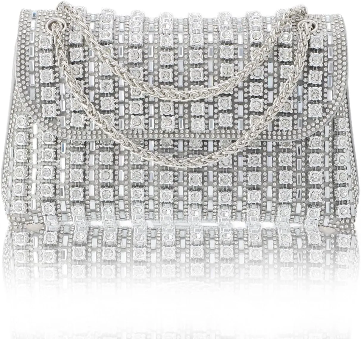 Lanpet Sparkly Crystals Rhinestone Evening Bag for Women Chain Strap Shoulder Bags Crossbody Bag Handbags