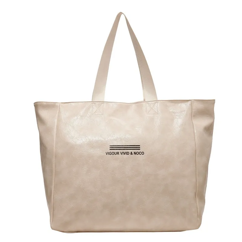 Large Capacity Tote Bag Women Fashion Versatile Solid Shoulder Bags Waterproof Designer Luxury Handbag Trend Personalized Travel Bag