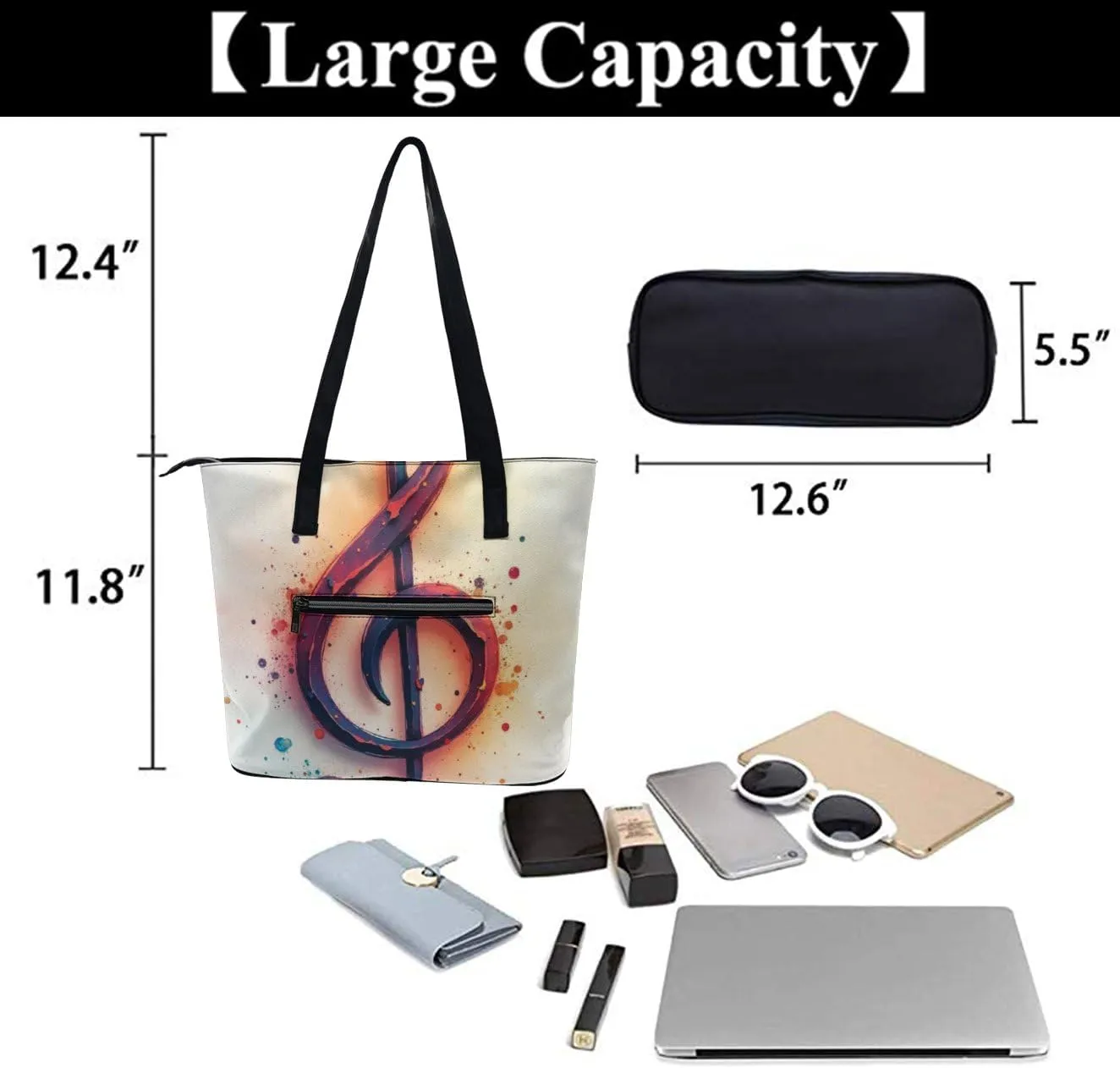 Large Shoulder Bag for Women, PU Leather Beach Tote Bag Waterproof, Swim Gym Shopping Travel Bag Clutch Bag
