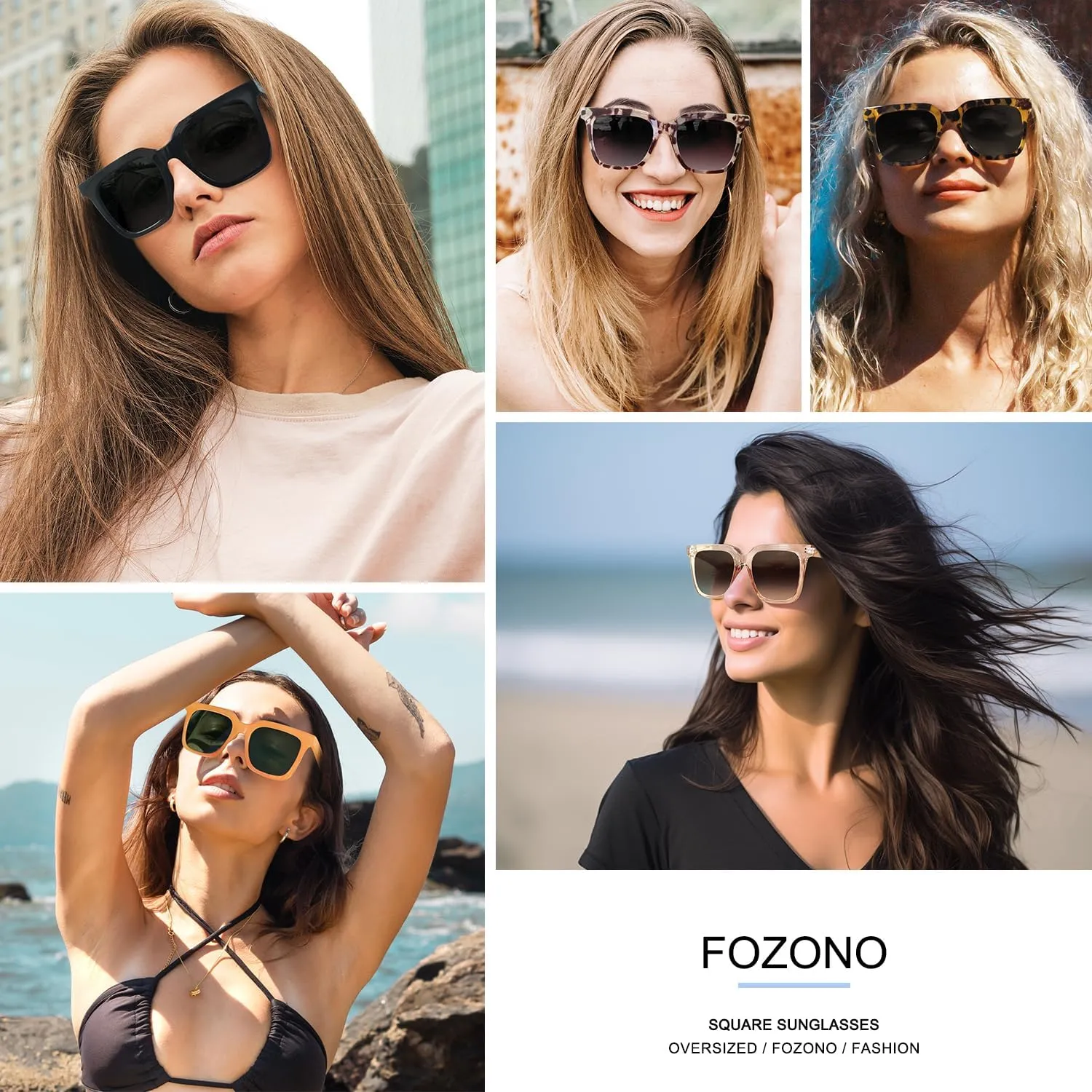 Large Square Sunglasses Trendy Polarized Sunglasses for Women Men Classic Retro Style UV400 Protection