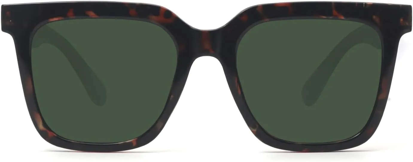 Large Square Sunglasses Trendy Polarized Sunglasses for Women Men Classic Retro Style UV400 Protection