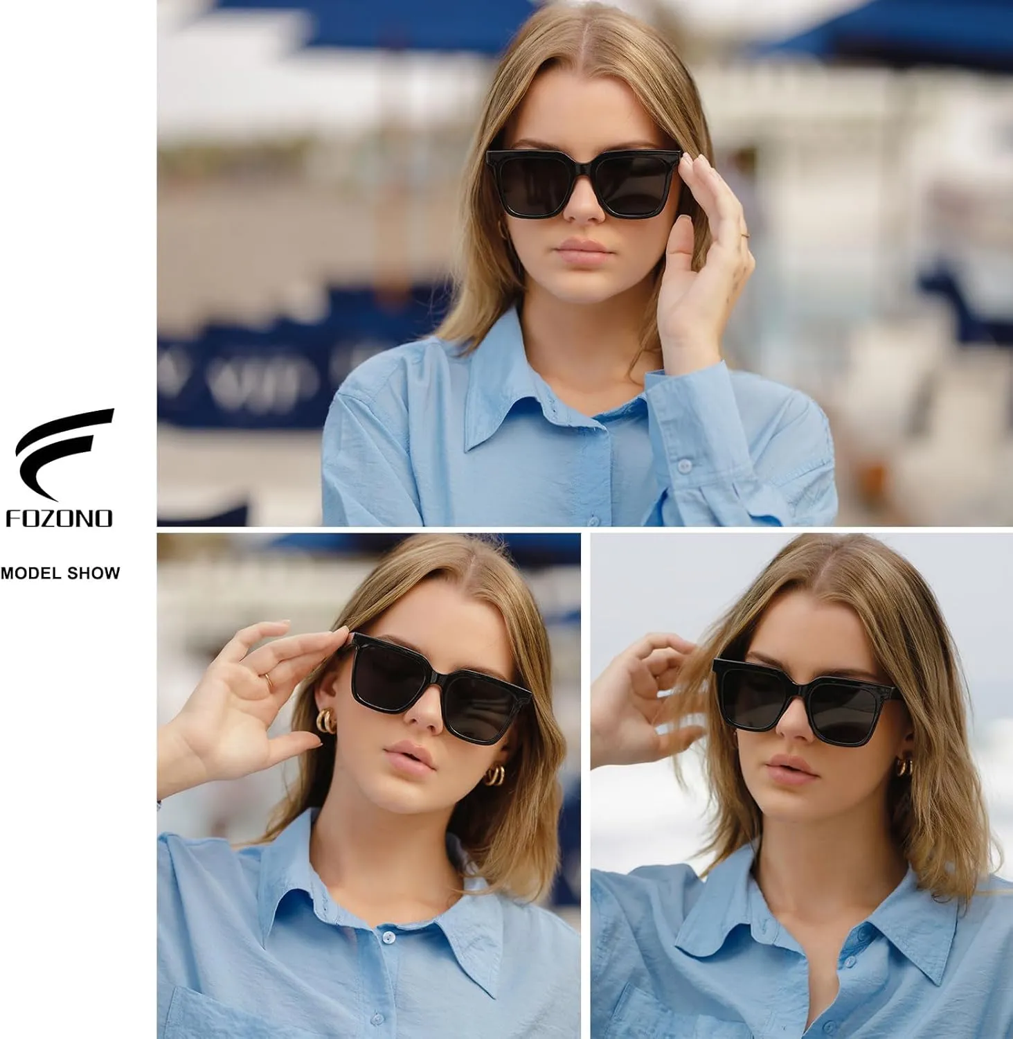 Large Square Sunglasses Trendy Polarized Sunglasses for Women Men Classic Retro Style UV400 Protection
