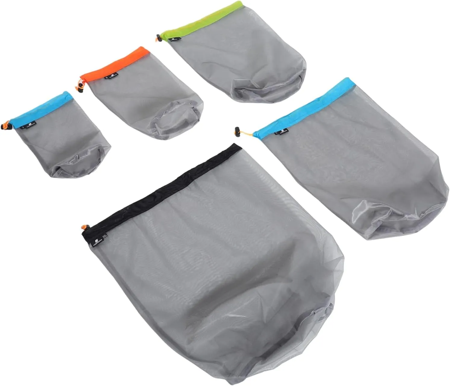 Large Storage Bag Set Multipurpose Camping Travel Organizer Polyester Mesh Drawstring Sack 1 Set