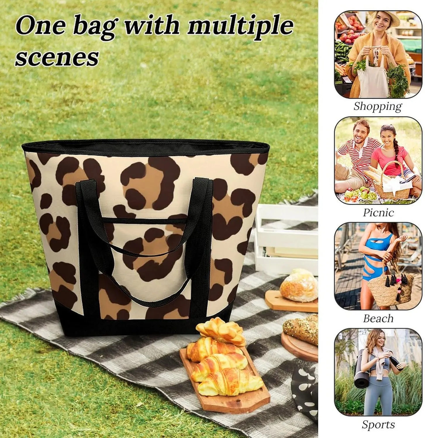 Large Thermal Shopping Tote Bag Travel Friendly Fashion Handbag Commuter Bag