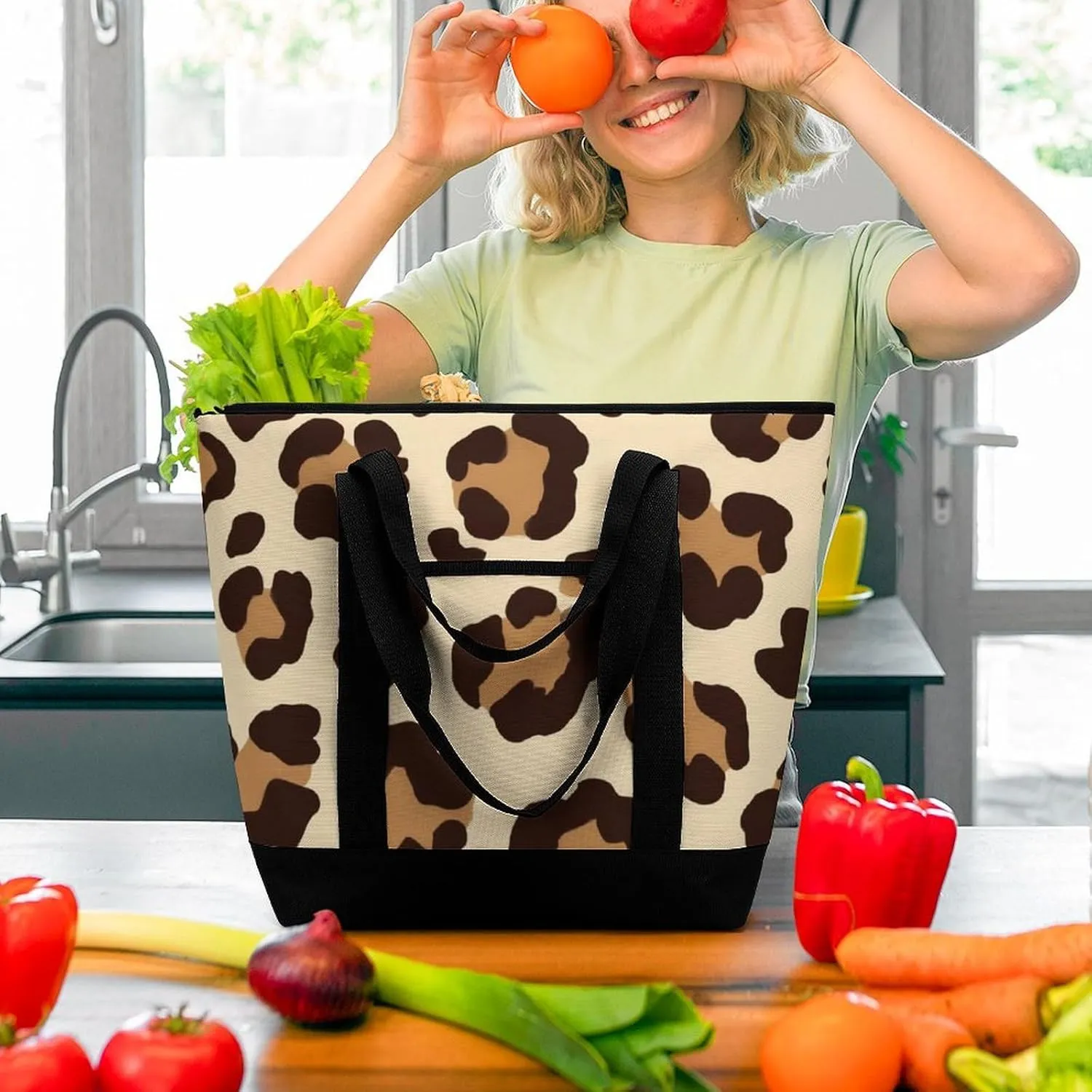 Large Thermal Shopping Tote Bag Travel Friendly Fashion Handbag Commuter Bag