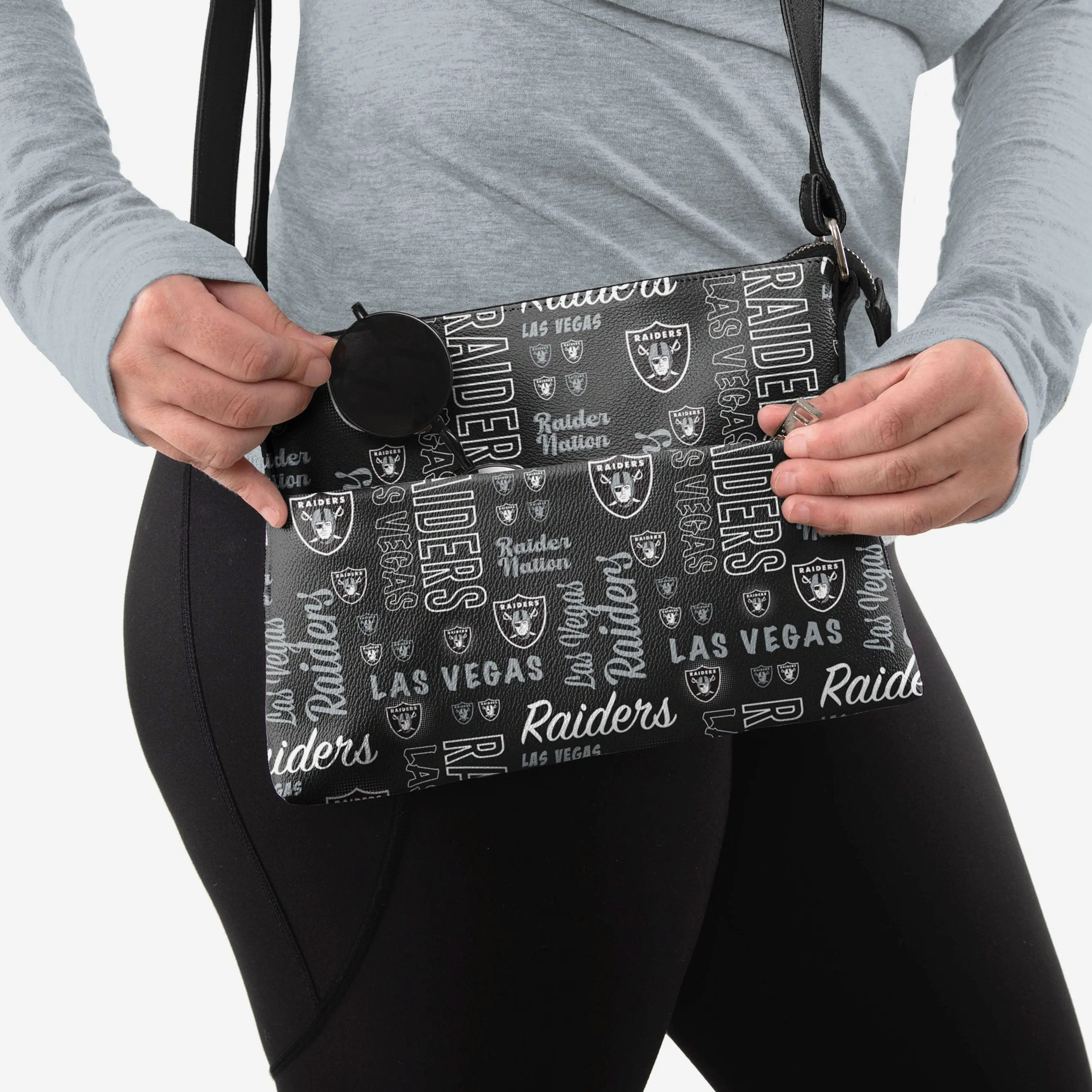 Las Vegas Raiders Spirited Style Printed Collection Foldover Tote Bag