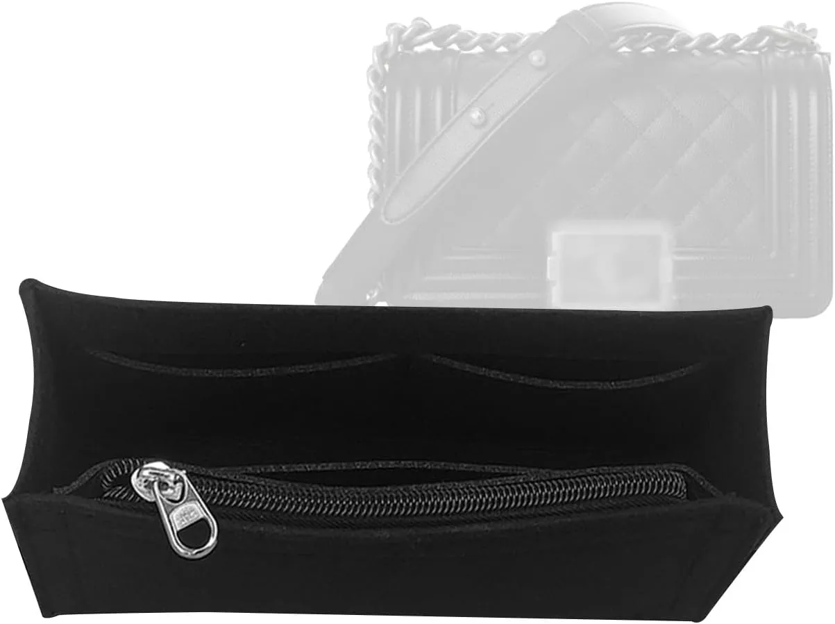 Lckaey Purse Organizer insert for Chanel leboy Handbags Felt organizer insert Bag in Bag Y094black-S