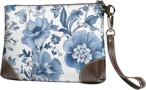 Leather Clutch Bag Funny Print Elegant Versatile Large Wallet Purse, Gifts for Women (Flowering Herbs and Herbaceous Plants)
