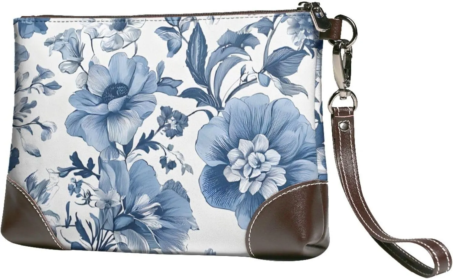Leather Clutch Bag Funny Print Elegant Versatile Large Wallet Purse, Gifts for Women (Flowering Herbs and Herbaceous Plants)