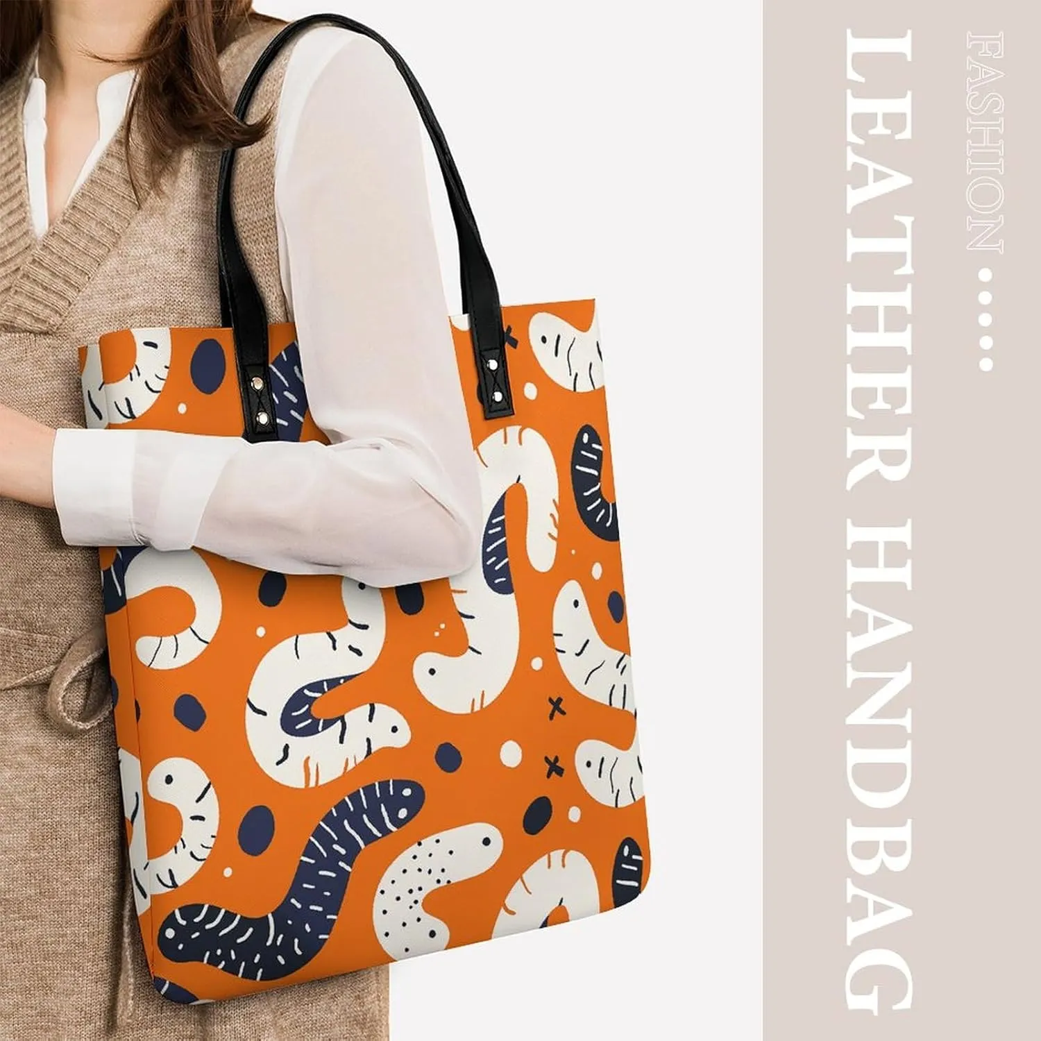 Leather Handbag for Women Tote Bag with Magnetic Buckle A Strawberry Hanging Crossbody Bag Shoulder Bag