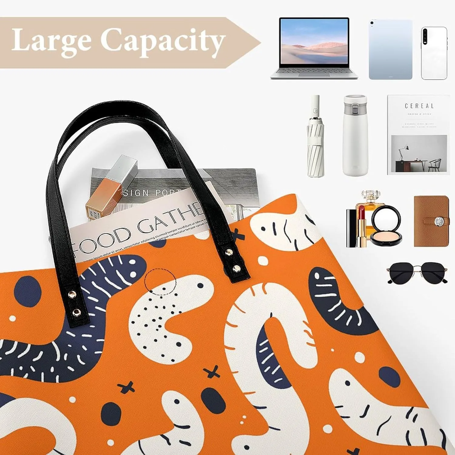Leather Handbag for Women Tote Bag with Magnetic Buckle A Strawberry Hanging Crossbody Bag Shoulder Bag