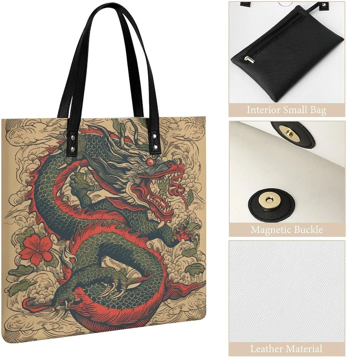 Leather Handbag for Women Tote Bag with Magnetic Buckle Rocks And Pebbles Crossbody Bag Shoulder Bags