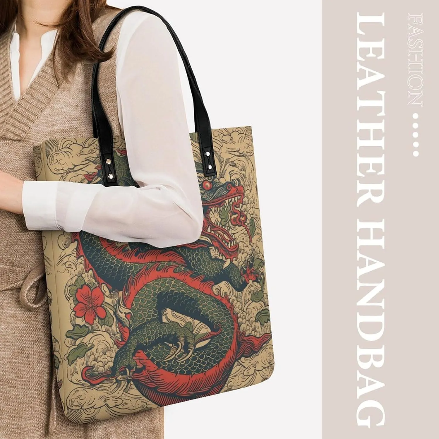 Leather Handbag for Women Tote Bag with Magnetic Buckle Rocks And Pebbles Crossbody Bag Shoulder Bags