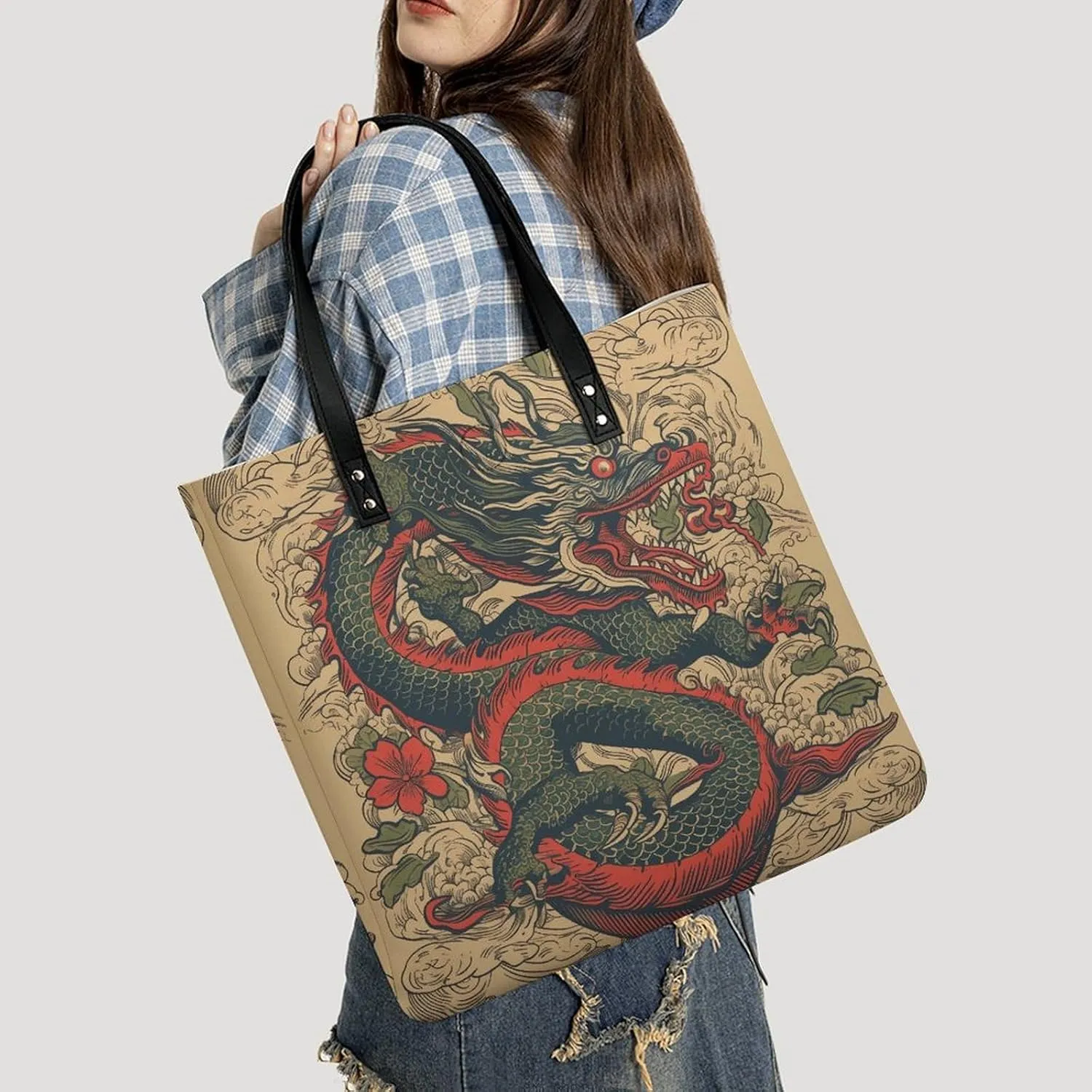 Leather Handbag for Women Tote Bag with Magnetic Buckle Rocks And Pebbles Crossbody Bag Shoulder Bags