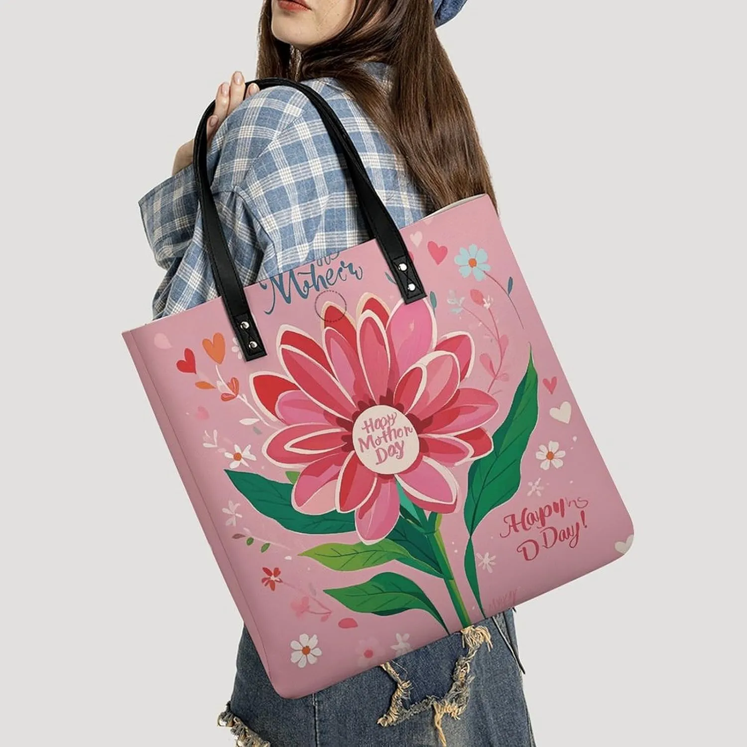 Leather Handbag for Women Tote Bag with Magnetic Buckle Vintage Octopus Crossbody Bag Shoulder Bags