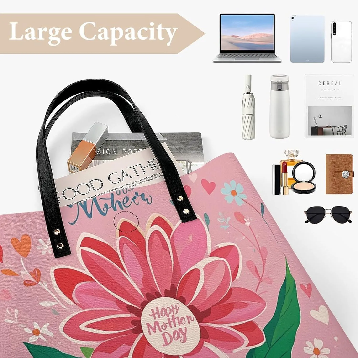 Leather Handbag for Women Tote Bag with Magnetic Buckle Vintage Octopus Crossbody Bag Shoulder Bags