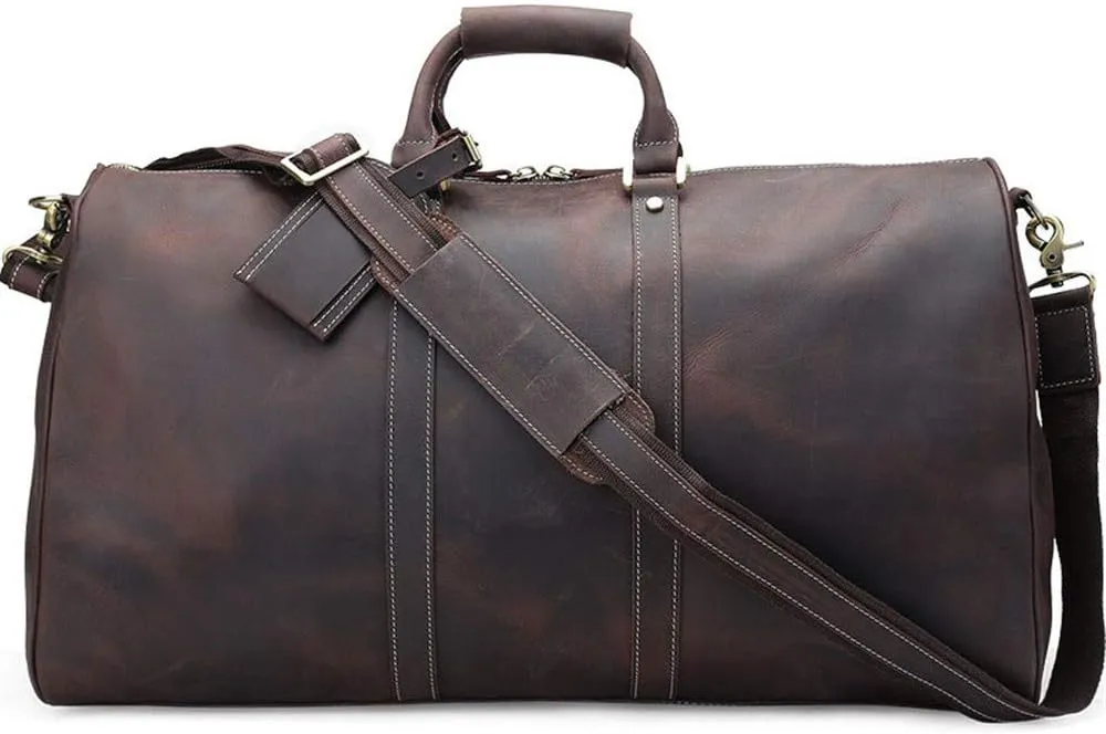 Leather Travel Duffle Gym Sports Overnight Luggage Vacation Weekend Casual Leisure Handbag Sports Overnight Gym Luggage Weekend Tote Bag