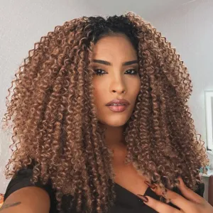 Leeven 12 Inch 8 Packs Pre Looped Micro Curly Crochet Hair for Women Kinky Curly Crochet Hair Yanky Twist Hair Extensions(1B30#)