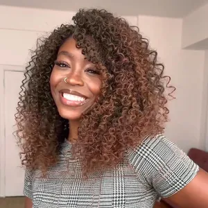 Leeven 8 Inch 8 Packs Pre Looped Micro Curly Crochet Hair for Women Kinky Curly Crochet Hair Synthetic Yanky Curly Twist (T30#)