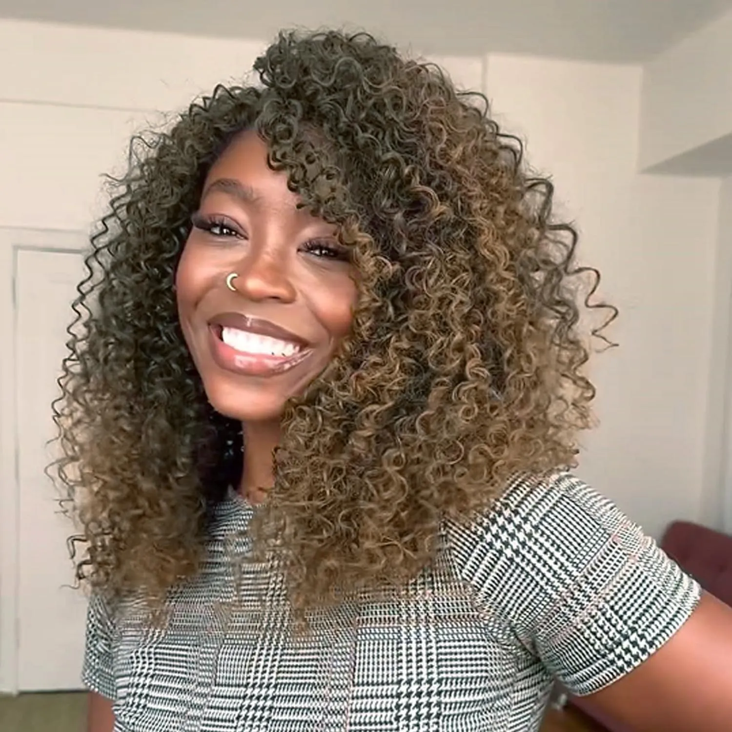 Leeven Pre Looped Micro Kinky Curly 8 Inch 8 Packs Curly Crochet Hair for Women Curls Braiding Hair For Yanky Twist (T27#)