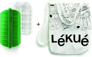 Lekue Silicone Steam Case - Includes Recipe Book & Reusable Shopping Bag - Microwavable Food Steamer for Healthy Cooking - Compact & Durable Kitchen Essential for Quick Meals & Veggie Steaming