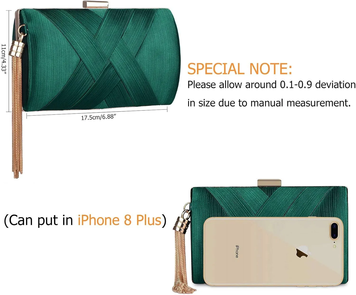LIFEWISH Tassel Evening Bags Clutch Purses for Women for Wedding Prom Night out Party