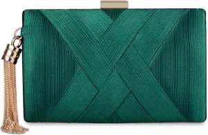 LIFEWISH Tassel Evening Bags Clutch Purses for Women for Wedding Prom Night out Party