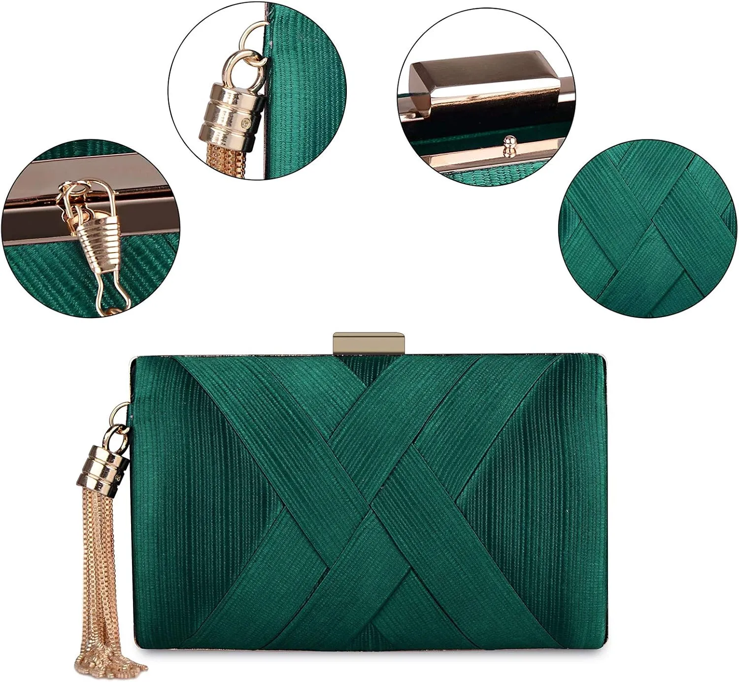 LIFEWISH Tassel Evening Bags Clutch Purses for Women for Wedding Prom Night out Party