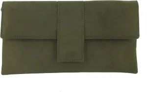 LONI Womens Elegant Faux Suede Clutch Bag/Shoulder Bag Occasion Wedding Party Prom Bag