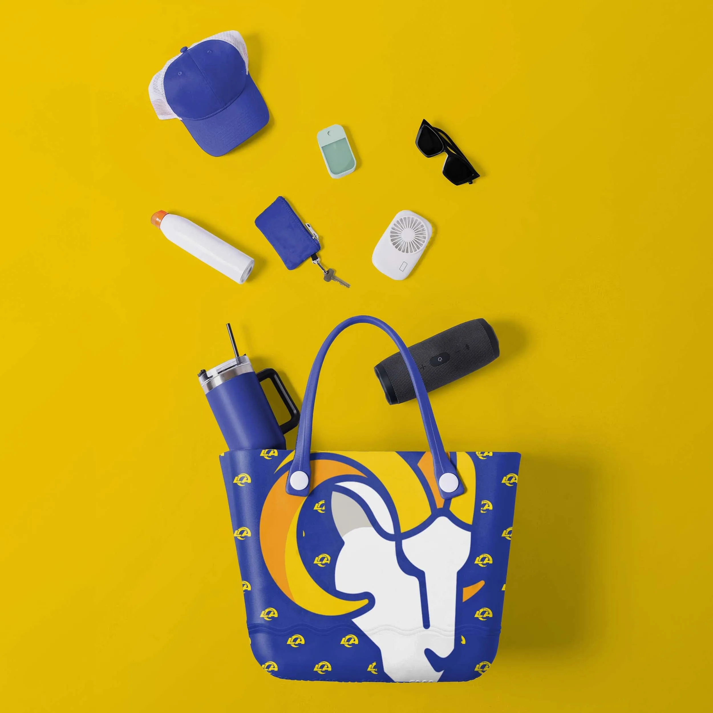Los Angeles Rams Big Logo Mini Print Tailgate Tote Bag
