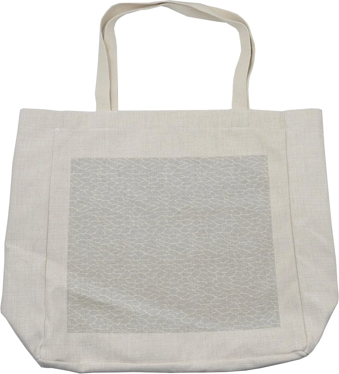 Lunarable Abstract Shopping Bag, Formless Fractal Pieces Fragment Lines Mosaic Style Soft Toned Modern Design, Eco-Friendly Reusable Bag for Groceries Beach and More, 15.5" X 14.5", Cream