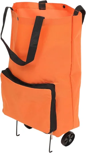 Luxshiny Collapsible Trolley, Folding Shopping Bag with Wheels Foldable Shopping Cart Reusable Shopping Bags Grocery Bags