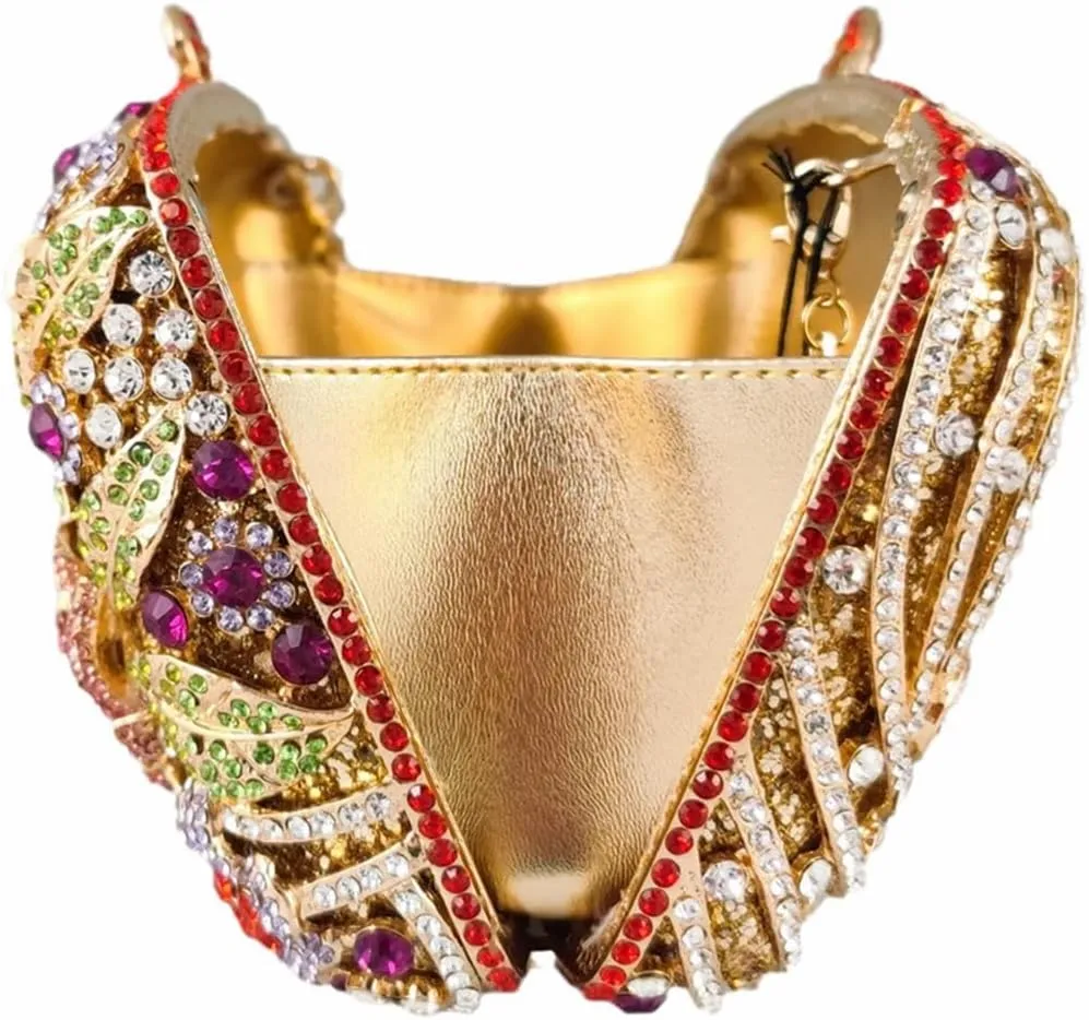 Luxury Crystal Clutch Purse for Women Rhinestone Handbag Formal Party Evening Bag Sparkly Bridal Flower Purse