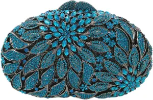 Luxury Flower Evening Clutch Bags Dazzling Rhinestone Clutch Purse for Women Crystal Wedding Party Handbags