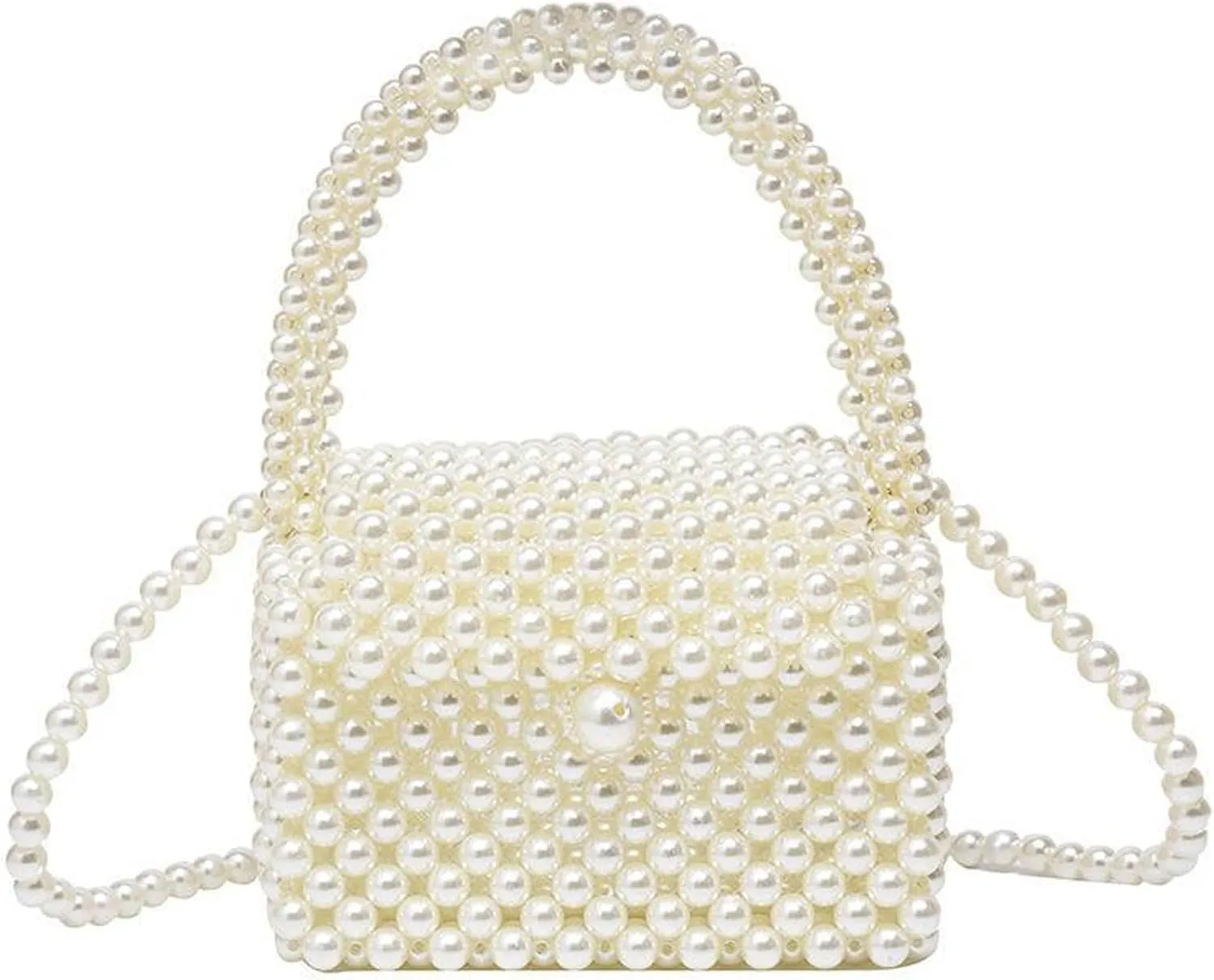 Luxury Pearl Bag Chain Bag Purse Evening Bags, Artificial Pearl Clutch Handmade Bags for Party Wedding Bridal Travel 04