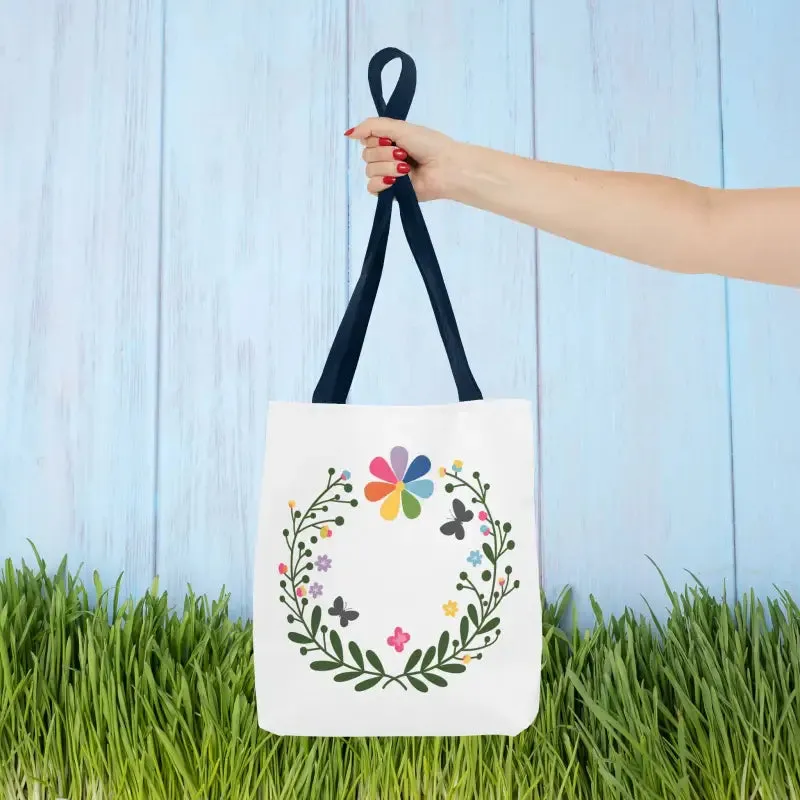 Magic Floral Aop Tote with Black Cotton Handles